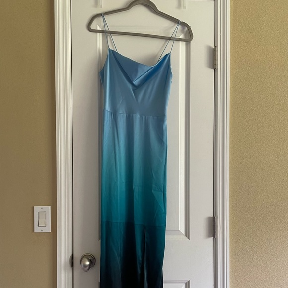 Intermix ombré silk slip dress with cowl neck line - Picture 1 of 10